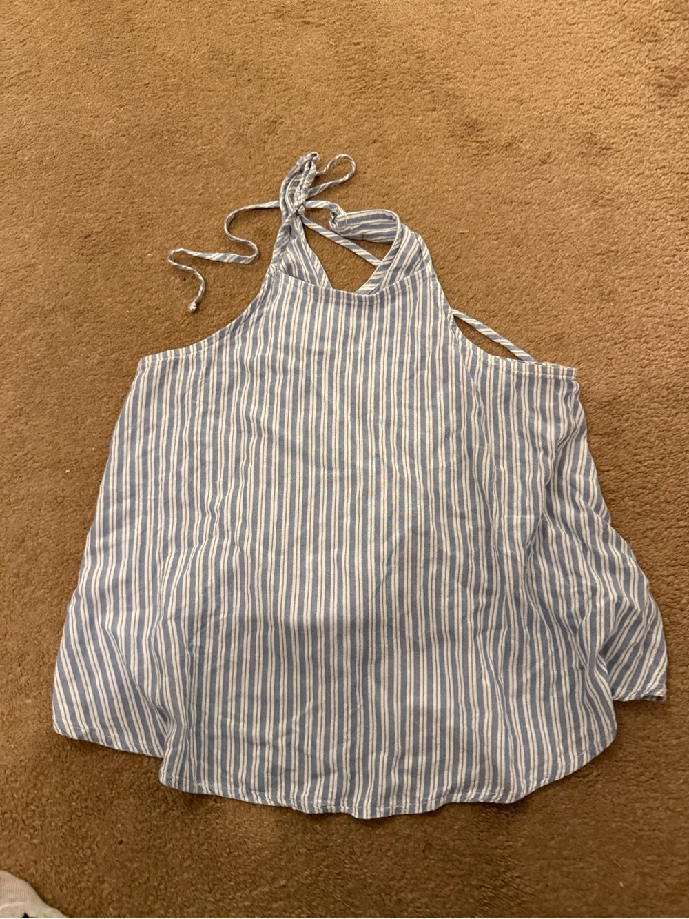 Hollister Blue and White Striped Halter Camisole